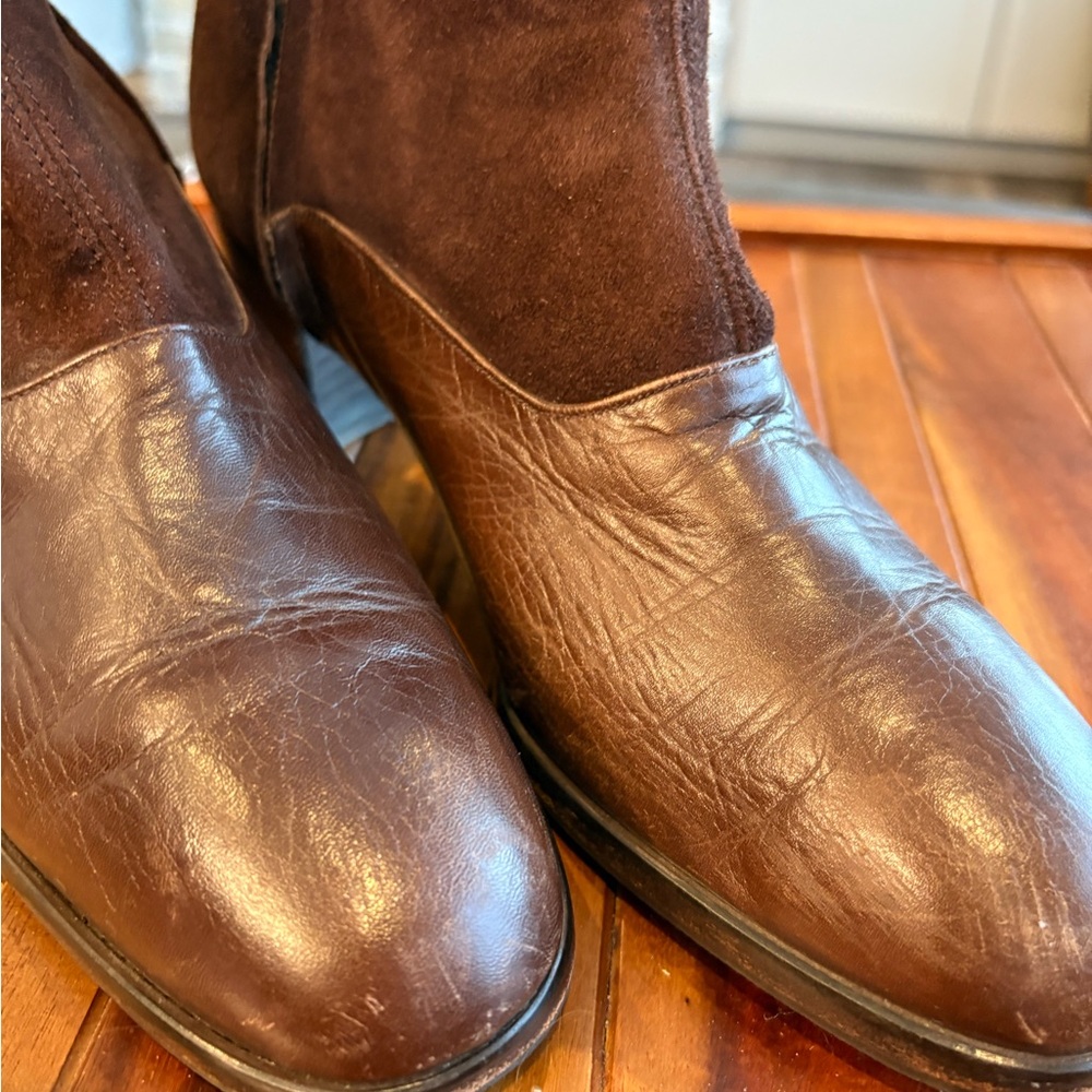 David Aaron Cats Paw Vtg Suede Leather Womens Brown Boots 8 1/2 Hand Made Spain - Picture 3 of 7